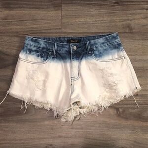 Klique B Shorts Women's Small Faded Blue White Denim Jean Cut Off Summer